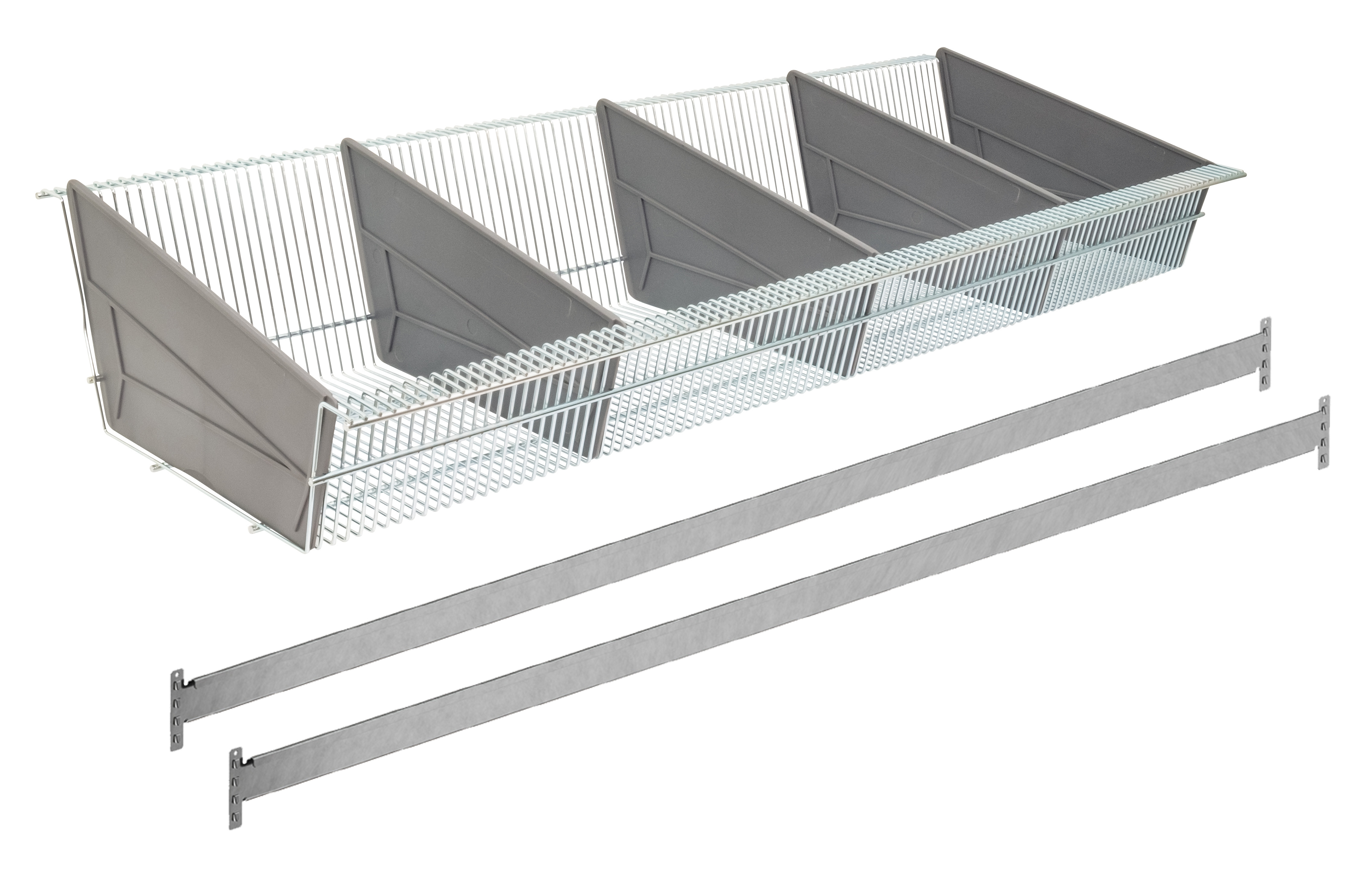 Zusatzebene mit Gitterkörben, WS 2000, 1500 x 400 mm, verzinkt, Fachlast 500 kg