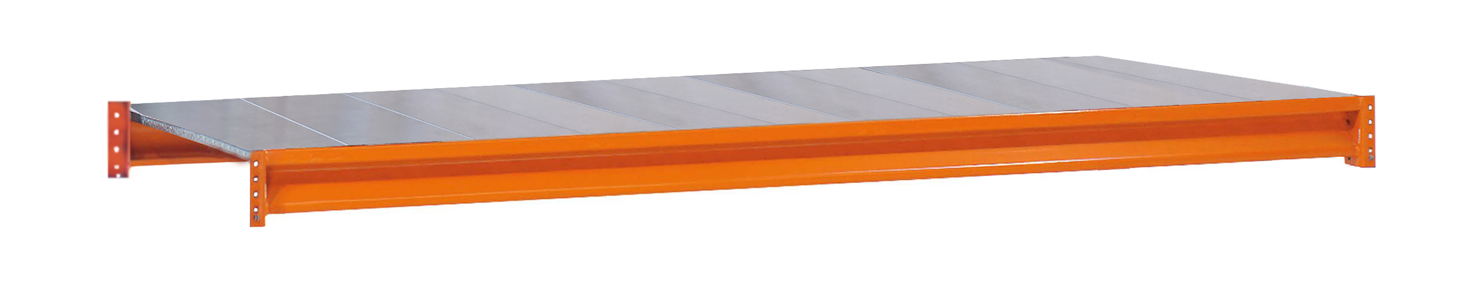 Zusatzebene mit Stahlpaneelen, W 100, 2500 x 600 mm, orange/verzinkt, Fachlast 820 kg