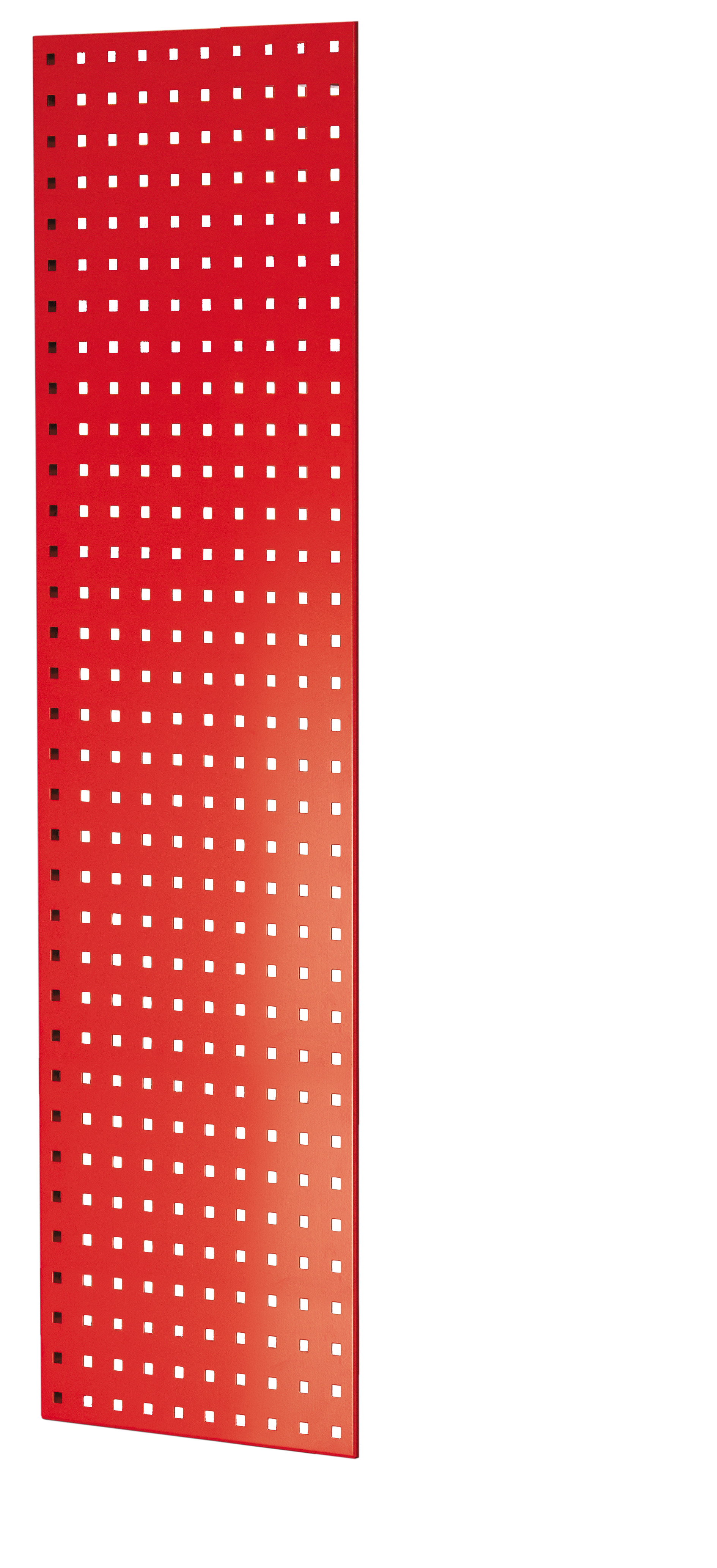 Lochplatten-Seitenblende, 90 x 1300 x 400 mm (H x T), RAL 3000 feuerrot